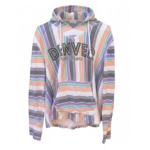Long Rock Womens Denver Colorado Graphic Boho Hippie Chic Baja Hoodie M